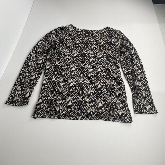 Mario Serrani Italy Top Womens Tan Black Leopard Print Long Sleeve Blouse Size M - Picture 2 of 14